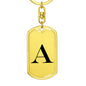 Initial A v1a - Luxury Dog Tag Keychain