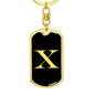 Initial X v2a - Luxury Dog Tag Keychain