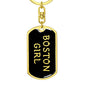 Boston Girl v5 - Luxury Dog Tag Keychain