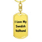 Love My Swedish Vallhund v4 - Luxury Dog Tag Keychain