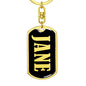 Jane v02 - Luxury Dog Tag Keychain