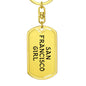 San Francisco Girl v4 - Luxury Dog Tag Keychain