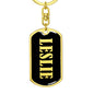 Leslie v02 - Luxury Dog Tag Keychain