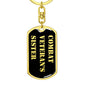 Combat Veteran's Sister v2 - Luxury Dog Tag Keychain