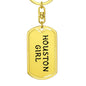 Houston Girl v4 - Luxury Dog Tag Keychain