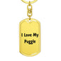 Love My Puggle v4 - Luxury Dog Tag Keychain