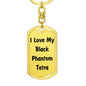 Love My Black Phantom Tetra - Luxury Dog Tag Keychain