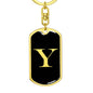 Initial Y v2a - Luxury Dog Tag Keychain