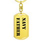 Navy Father - Luxury Dog Tag Keychain