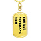Combat Veteran's Mom - Luxury Dog Tag Keychain