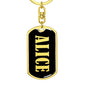 Alice v02 - Luxury Dog Tag Keychain