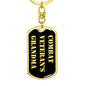 Combat Veteran's Grandma v2 - Luxury Dog Tag Keychain