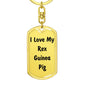 Love My Rex Guinea Pig - Luxury Dog Tag Keychain