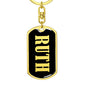 Ruth v02 - Luxury Dog Tag Keychain