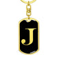 Initial J v2a - Luxury Dog Tag Keychain