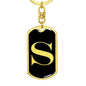 Initial S v2a - Luxury Dog Tag Keychain
