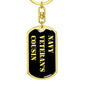 Navy Veteran's Cousin v2 - Luxury Dog Tag Keychain