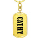 Cathy v01 - Luxury Dog Tag Keychain
