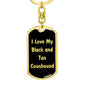 Love My Black and Tan Coonhound v5 - Luxury Dog Tag Keychain