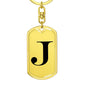Initial J v1a - Luxury Dog Tag Keychain
