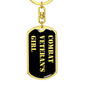 Combat Veteran's Girl v2 - Luxury Dog Tag Keychain