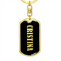 Cristina v02 - Luxury Dog Tag Keychain