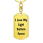 Love My Light Pattern Ferret - Luxury Dog Tag Keychain