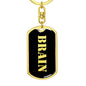 Brain v3 - Luxury Dog Tag Keychain