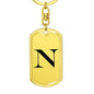 Initial N v1a - Luxury Dog Tag Keychain