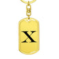 Initial X v1a - Luxury Dog Tag Keychain