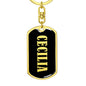 Cecilia v02 - Luxury Dog Tag Keychain