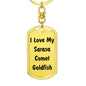 Love My Sarasa Comet Goldfish - Luxury Dog Tag Keychain