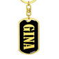 Gina v02 - Luxury Dog Tag Keychain