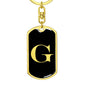 Initial G v2a - Luxury Dog Tag Keychain