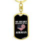 My Heart Belongs To An Airman - Luxury Dog Tag Keychain
