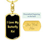 Love My Butterfly Koi v2 - Luxury Dog Tag Keychain
