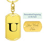 Initial U v1a - Luxury Dog Tag Keychain