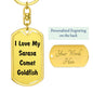 Love My Sarasa Comet Goldfish - Luxury Dog Tag Keychain