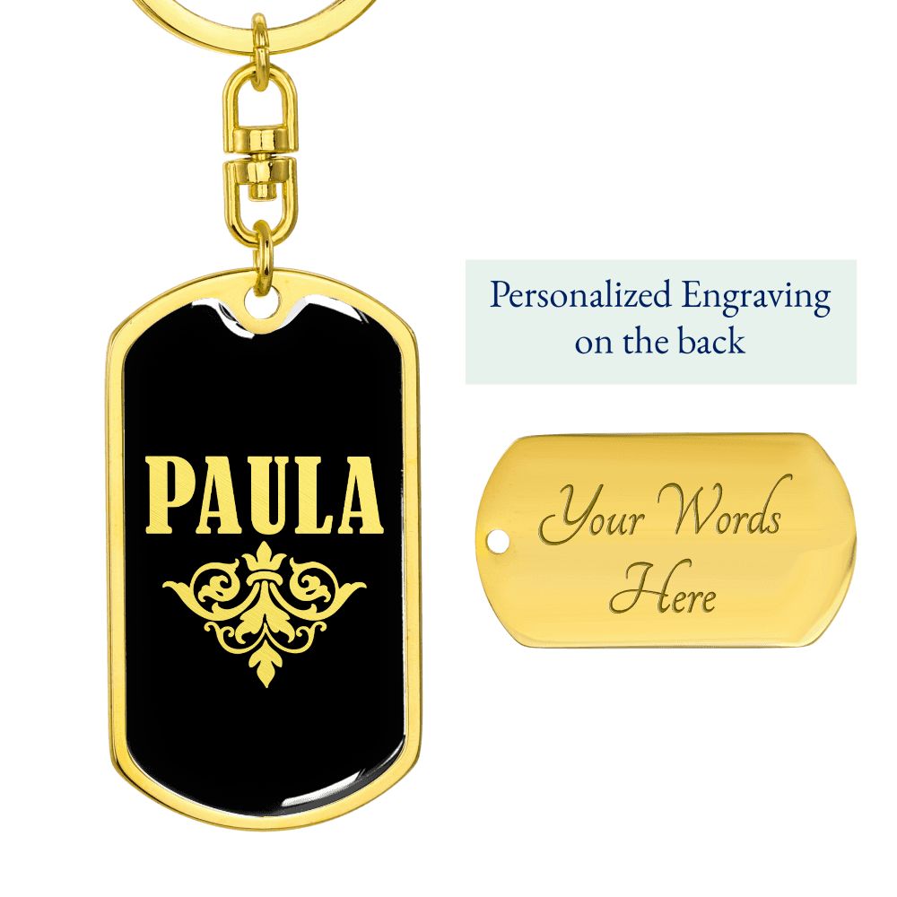 Paula v02a - Luxury Dog Tag Keychain