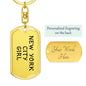 New York City Girl v4 - Luxury Dog Tag Keychain
