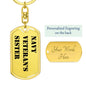 Navy Veteran's Sister - Luxury Dog Tag Keychain