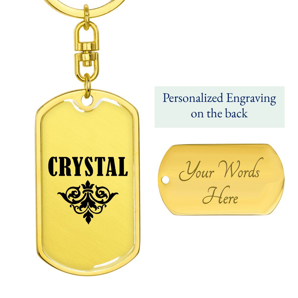 Crystal v01a - Luxury Dog Tag Keychain
