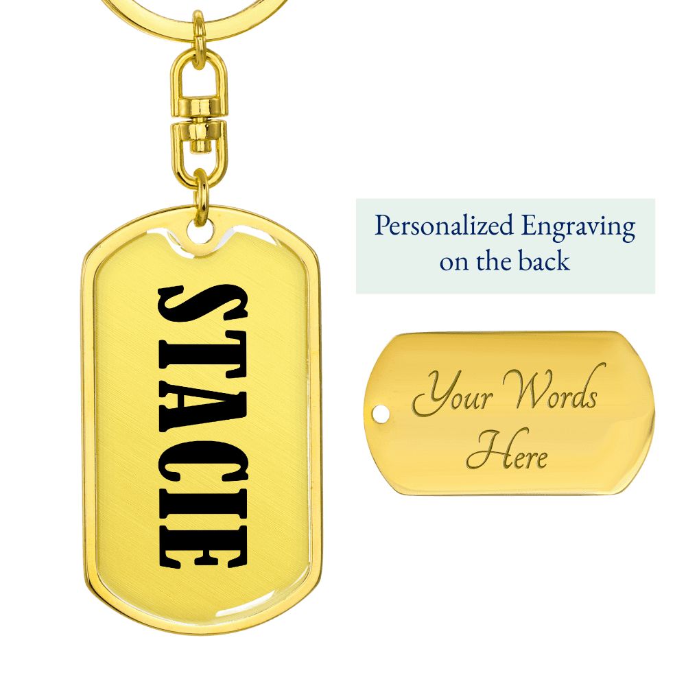 Stacie v01 - Luxury Dog Tag Keychain