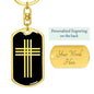 Stylized Cross v2 - Luxury Dog Tag Keychain