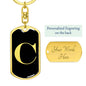 Initial C v2a - Luxury Dog Tag Keychain