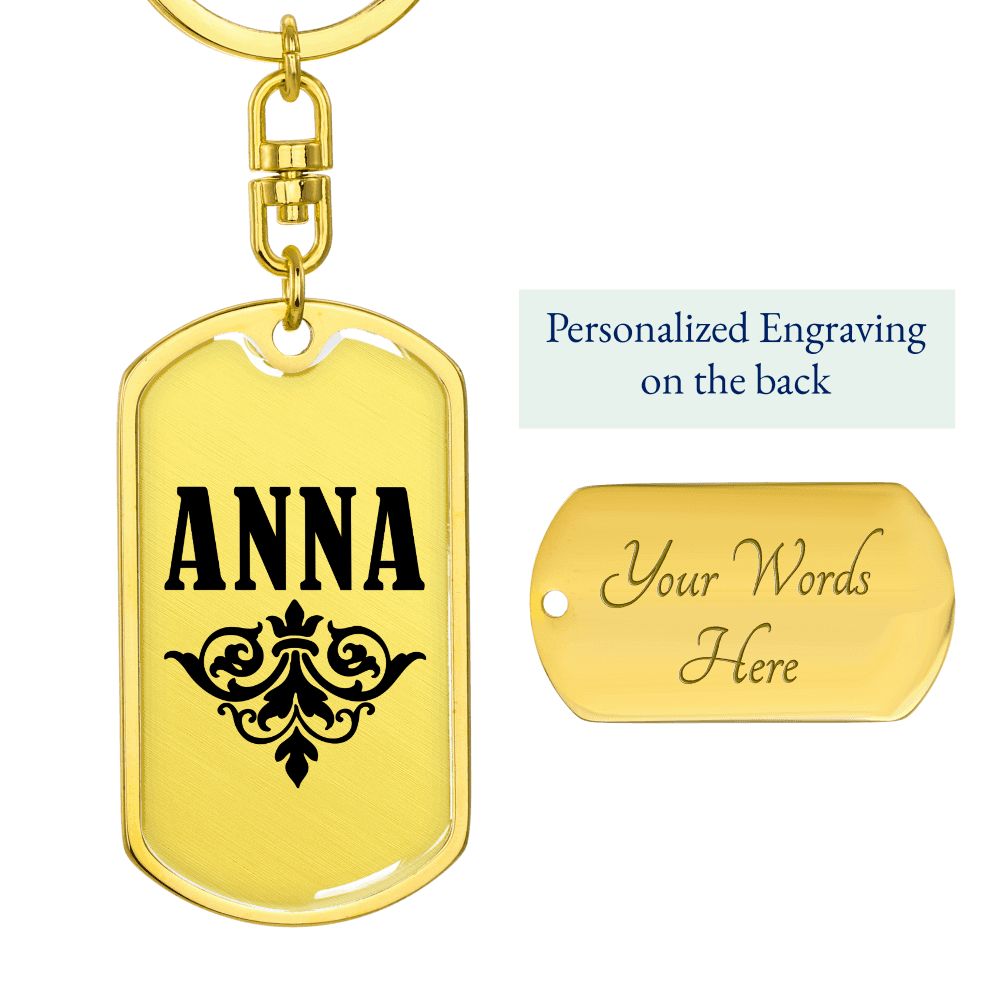 Anna v01a - Luxury Dog Tag Keychain
