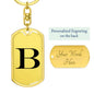 Initial B v1a - Luxury Dog Tag Keychain