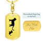 Mama Cat With 1 Kitten - Luxury Dog Tag Keychain