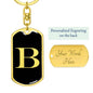 Initial B v2a - Luxury Dog Tag Keychain