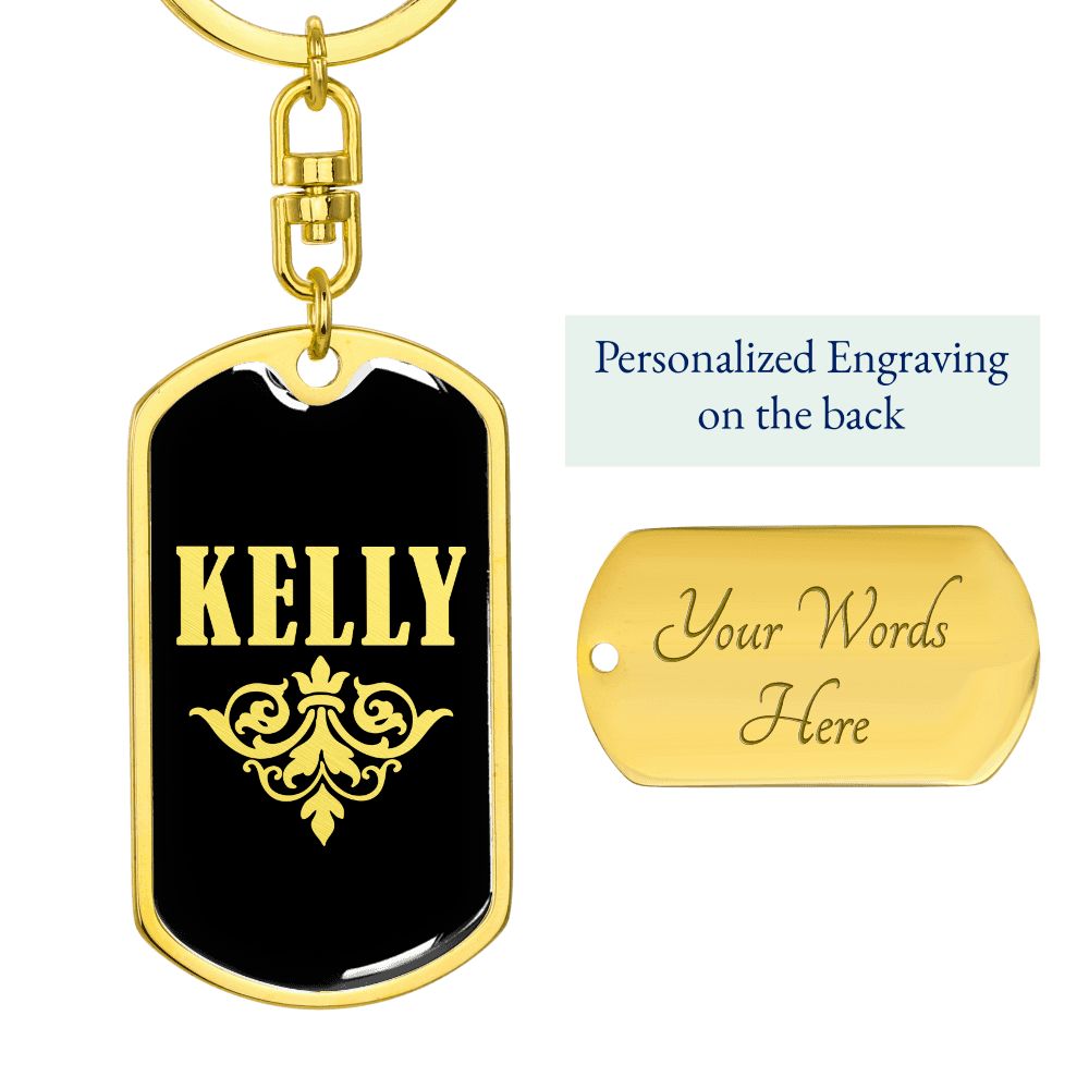 Kelly v02a - Luxury Dog Tag Keychain